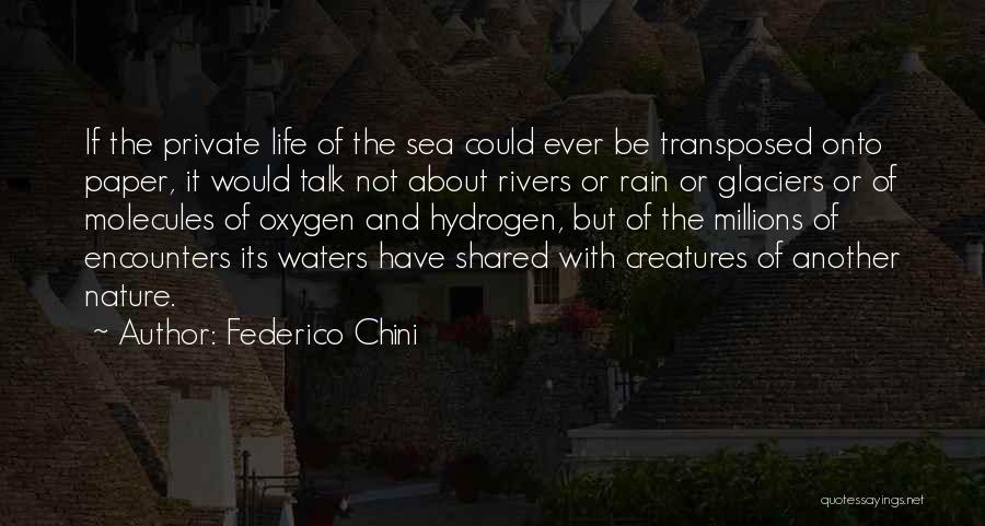 Federico Chini Quotes: If The Private Life Of The Sea Could Ever Be Transposed Onto Paper, It Would Talk Not About Rivers Or
