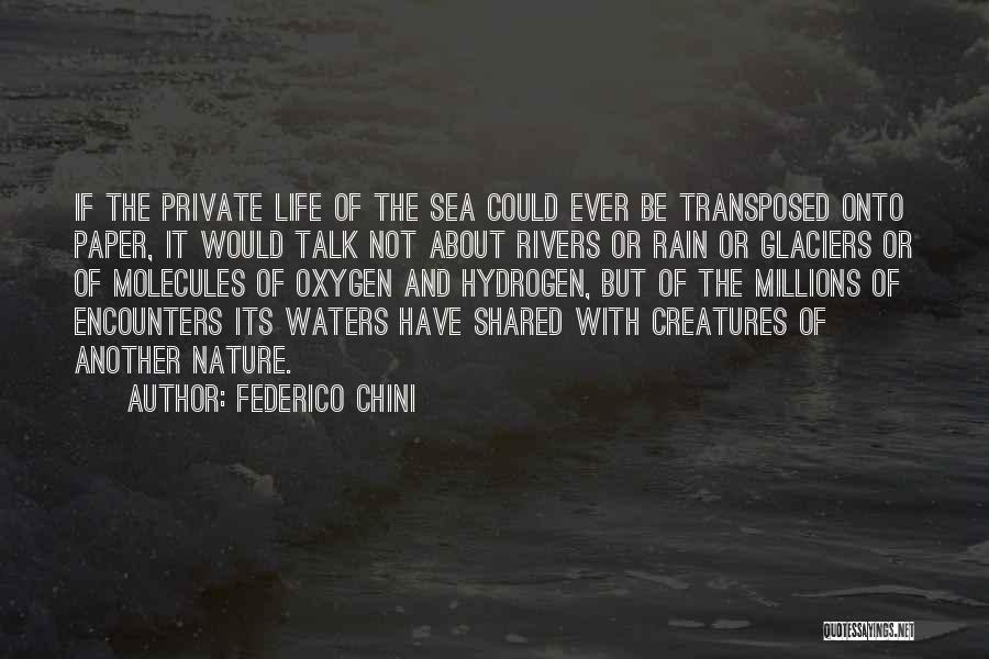 Federico Chini Quotes: If The Private Life Of The Sea Could Ever Be Transposed Onto Paper, It Would Talk Not About Rivers Or