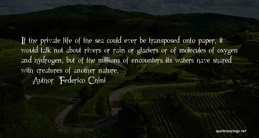 Federico Chini Quotes: If The Private Life Of The Sea Could Ever Be Transposed Onto Paper, It Would Talk Not About Rivers Or