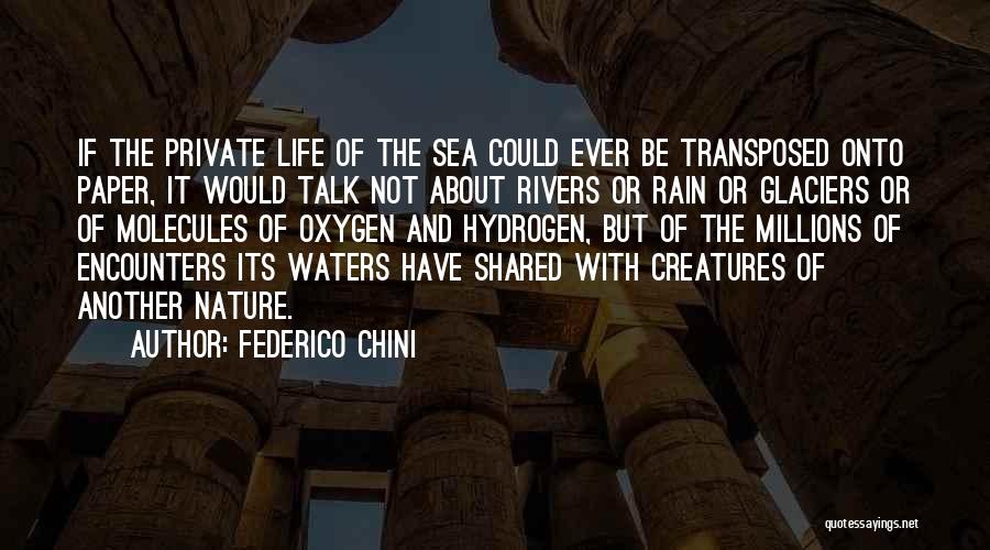 Federico Chini Quotes: If The Private Life Of The Sea Could Ever Be Transposed Onto Paper, It Would Talk Not About Rivers Or