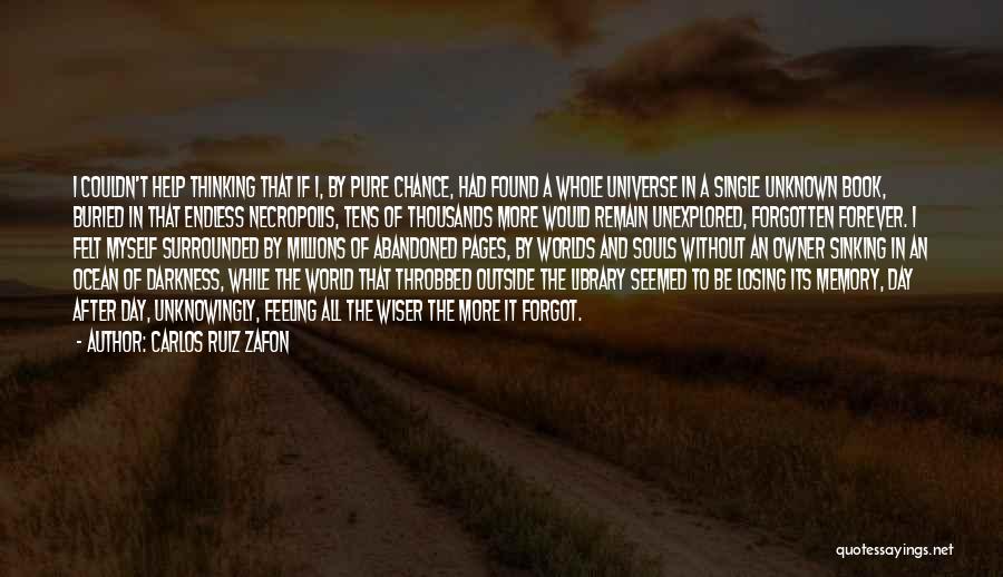 Carlos Ruiz Zafon Quotes: I Couldn't Help Thinking That If I, By Pure Chance, Had Found A Whole Universe In A Single Unknown Book,