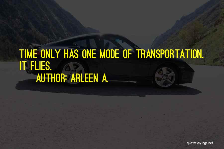 Arleen A. Quotes: Time Only Has One Mode Of Transportation. It Flies.