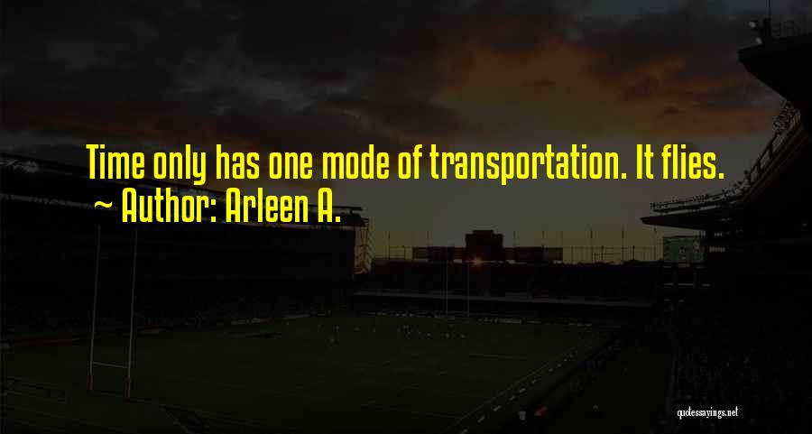 Arleen A. Quotes: Time Only Has One Mode Of Transportation. It Flies.