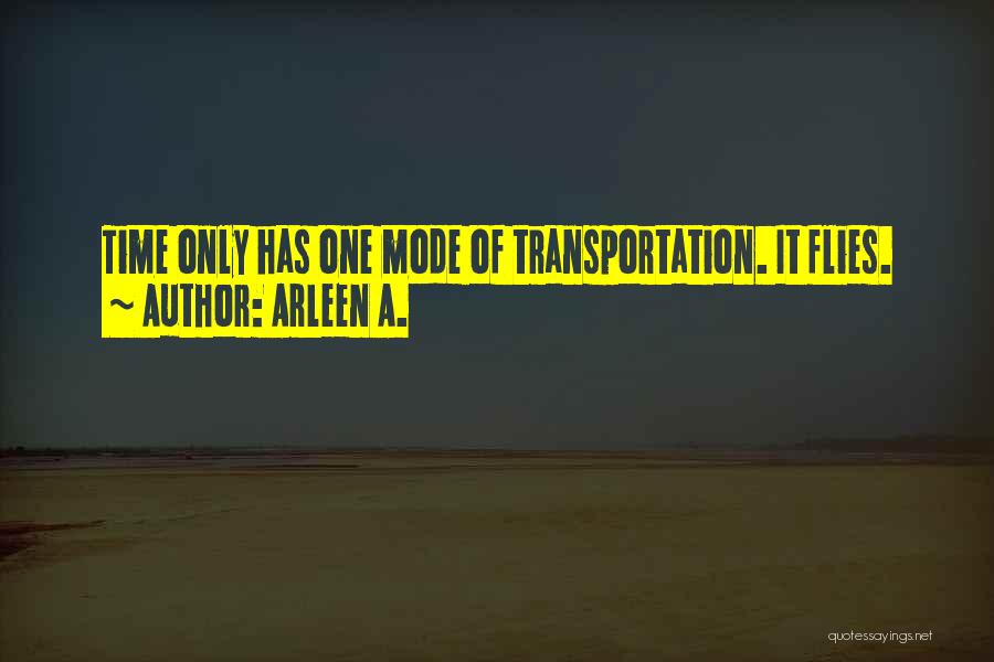 Arleen A. Quotes: Time Only Has One Mode Of Transportation. It Flies.