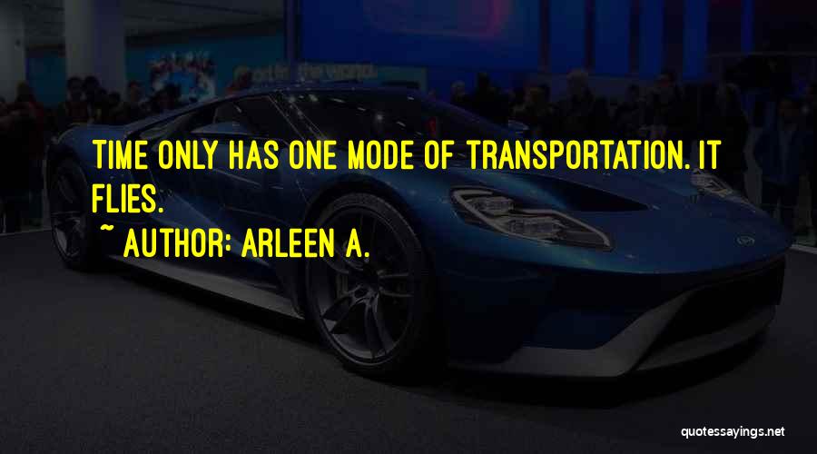 Arleen A. Quotes: Time Only Has One Mode Of Transportation. It Flies.