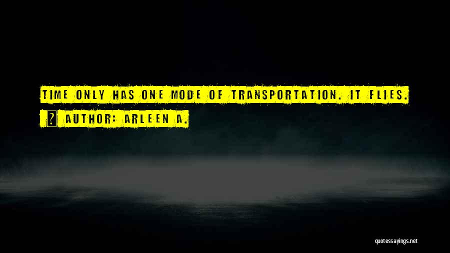 Arleen A. Quotes: Time Only Has One Mode Of Transportation. It Flies.