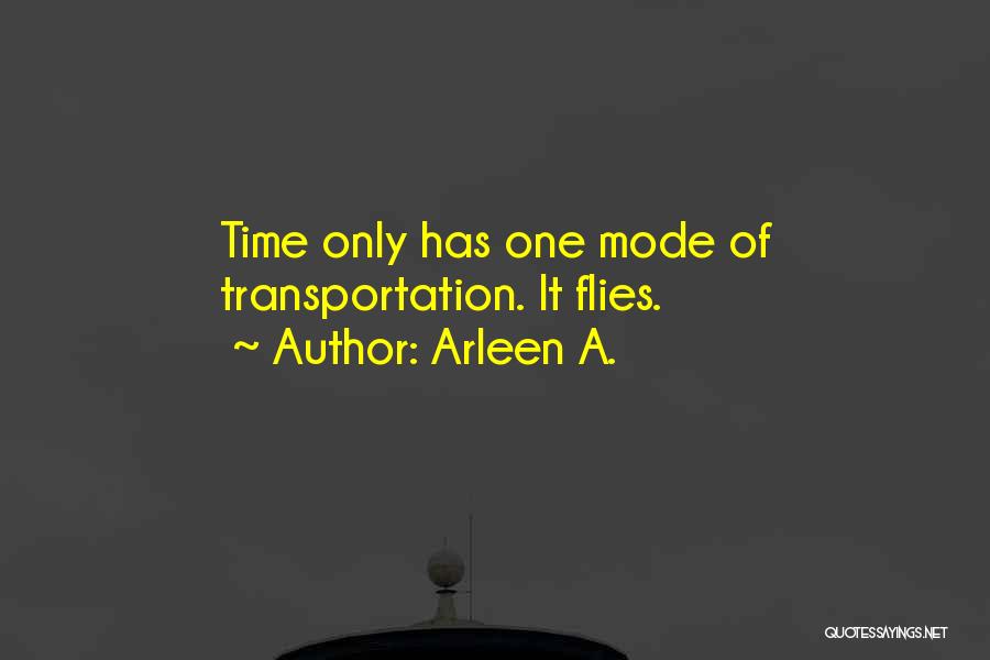 Arleen A. Quotes: Time Only Has One Mode Of Transportation. It Flies.