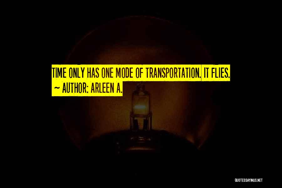 Arleen A. Quotes: Time Only Has One Mode Of Transportation. It Flies.
