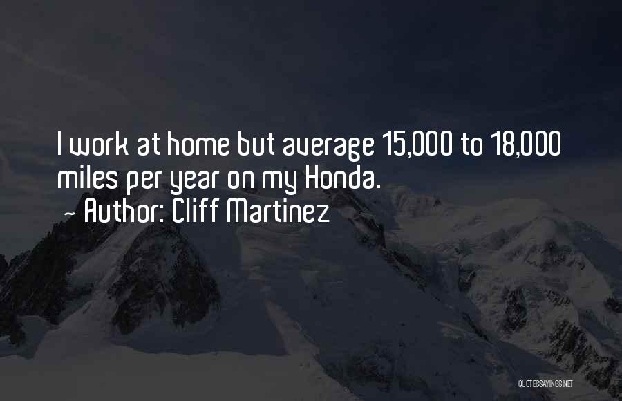 Cliff Martinez Quotes: I Work At Home But Average 15,000 To 18,000 Miles Per Year On My Honda.