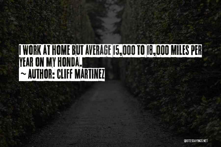 Cliff Martinez Quotes: I Work At Home But Average 15,000 To 18,000 Miles Per Year On My Honda.