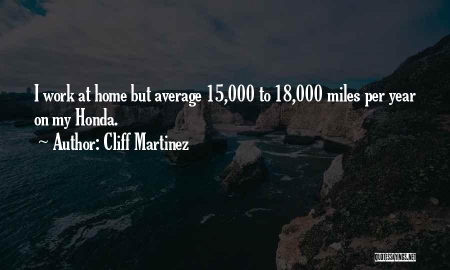 Cliff Martinez Quotes: I Work At Home But Average 15,000 To 18,000 Miles Per Year On My Honda.