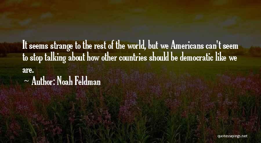 Noah Feldman Quotes: It Seems Strange To The Rest Of The World, But We Americans Can't Seem To Stop Talking About How Other