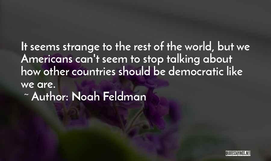 Noah Feldman Quotes: It Seems Strange To The Rest Of The World, But We Americans Can't Seem To Stop Talking About How Other