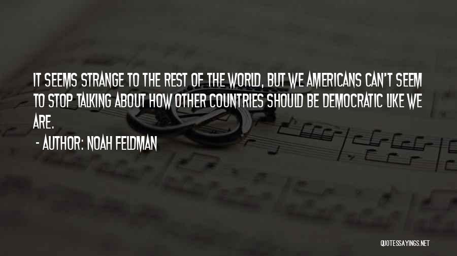 Noah Feldman Quotes: It Seems Strange To The Rest Of The World, But We Americans Can't Seem To Stop Talking About How Other