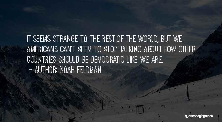 Noah Feldman Quotes: It Seems Strange To The Rest Of The World, But We Americans Can't Seem To Stop Talking About How Other