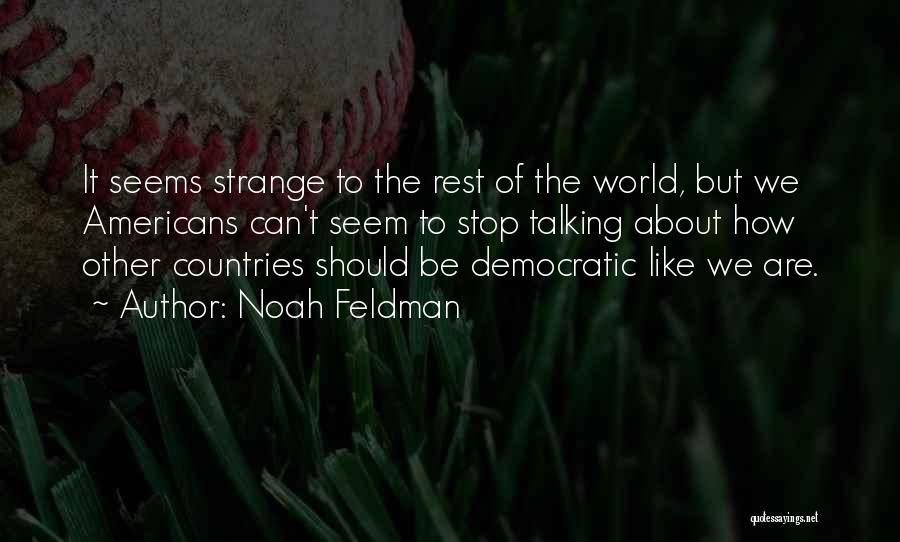 Noah Feldman Quotes: It Seems Strange To The Rest Of The World, But We Americans Can't Seem To Stop Talking About How Other