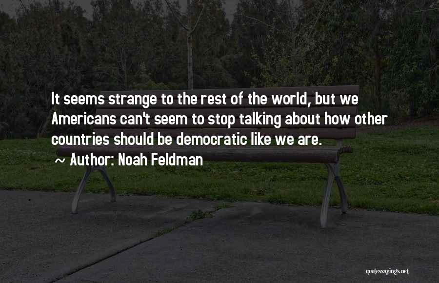 Noah Feldman Quotes: It Seems Strange To The Rest Of The World, But We Americans Can't Seem To Stop Talking About How Other