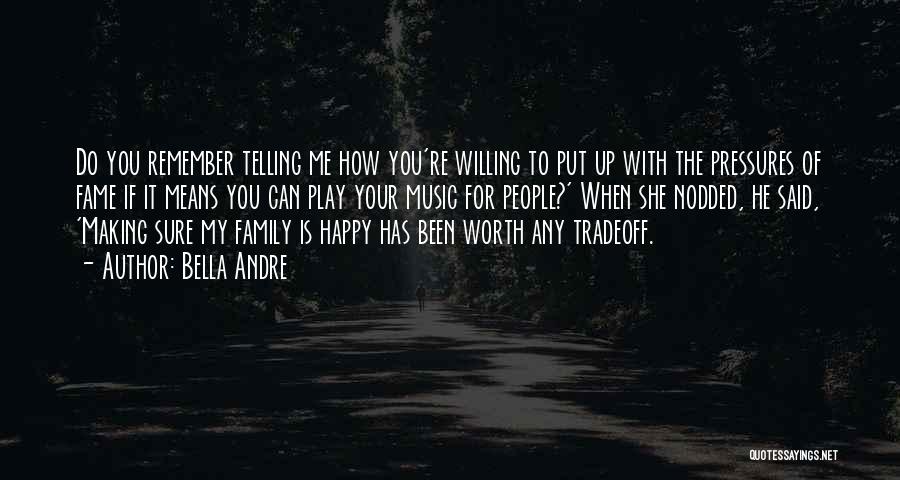 Bella Andre Quotes: Do You Remember Telling Me How You're Willing To Put Up With The Pressures Of Fame If It Means You