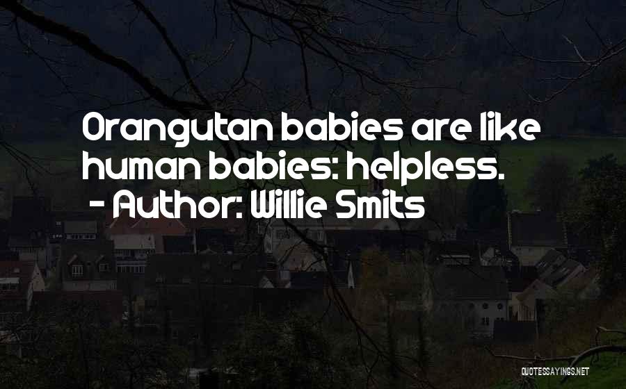 Willie Smits Quotes: Orangutan Babies Are Like Human Babies: Helpless.