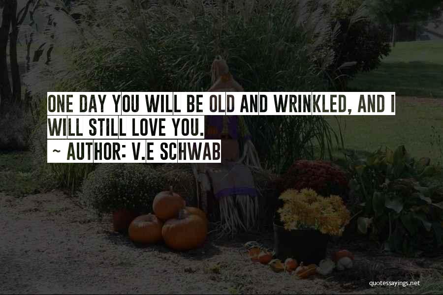 V.E Schwab Quotes: One Day You Will Be Old And Wrinkled, And I Will Still Love You.