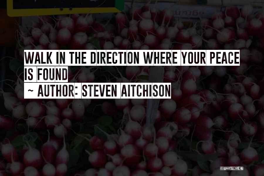 Steven Aitchison Quotes: Walk In The Direction Where Your Peace Is Found
