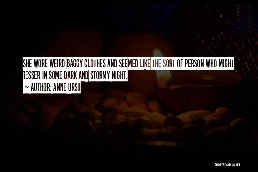 Anne Ursu Quotes: She Wore Weird Baggy Clothes And Seemed Like The Sort Of Person Who Might Tesser In Some Dark And Stormy