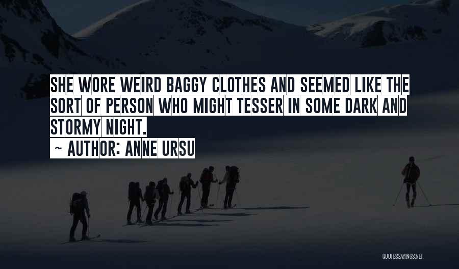 Anne Ursu Quotes: She Wore Weird Baggy Clothes And Seemed Like The Sort Of Person Who Might Tesser In Some Dark And Stormy