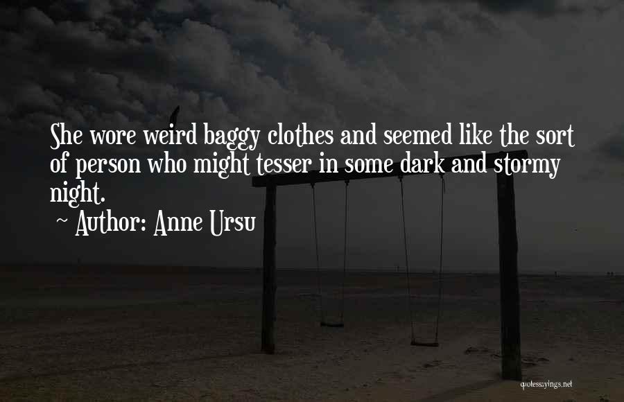 Anne Ursu Quotes: She Wore Weird Baggy Clothes And Seemed Like The Sort Of Person Who Might Tesser In Some Dark And Stormy