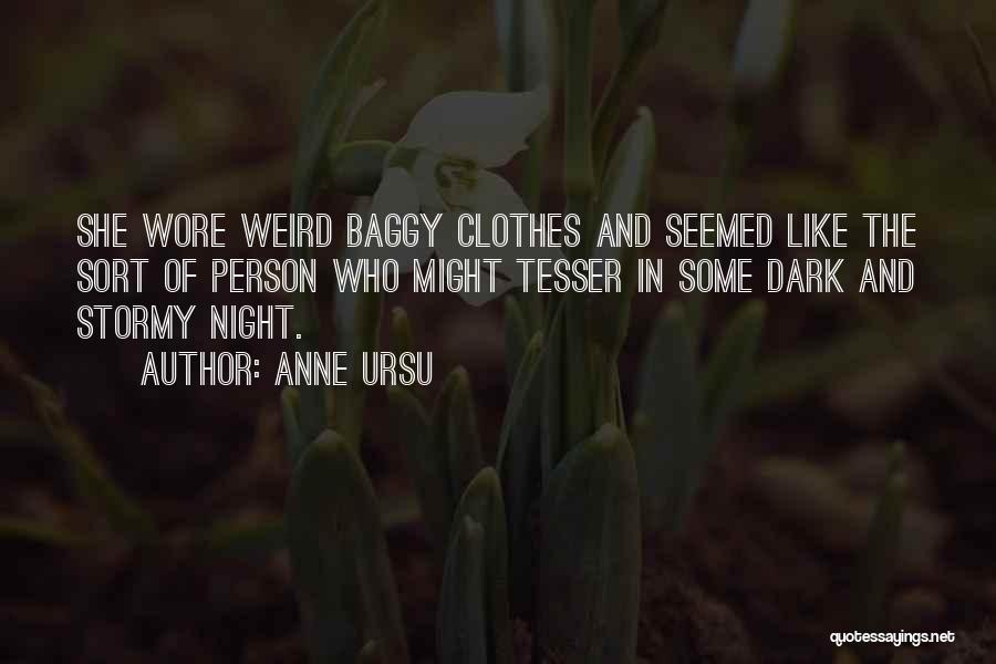 Anne Ursu Quotes: She Wore Weird Baggy Clothes And Seemed Like The Sort Of Person Who Might Tesser In Some Dark And Stormy