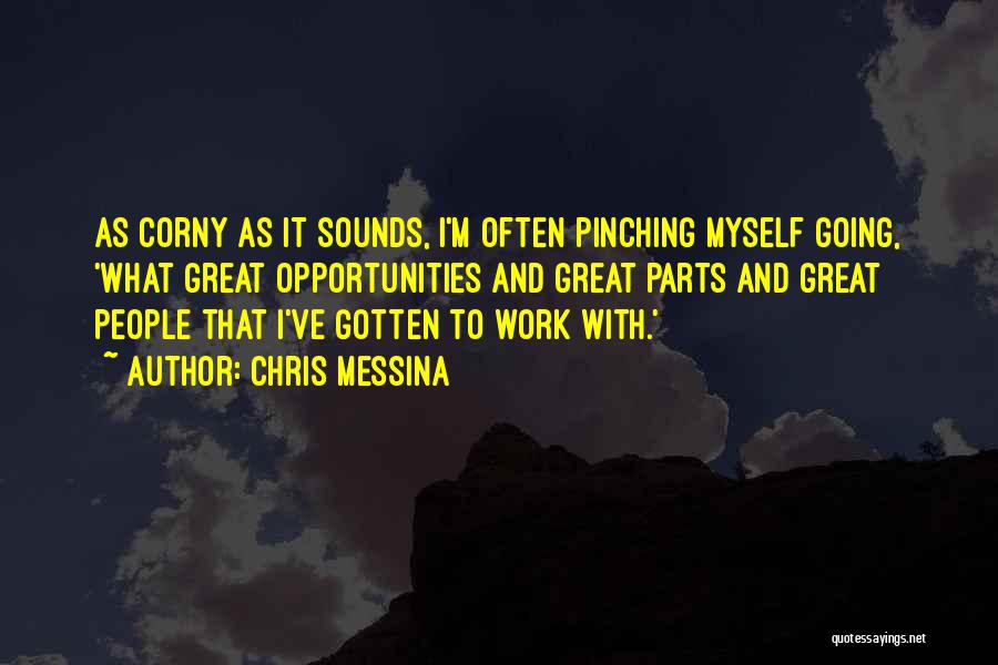 Chris Messina Quotes: As Corny As It Sounds, I'm Often Pinching Myself Going, 'what Great Opportunities And Great Parts And Great People That