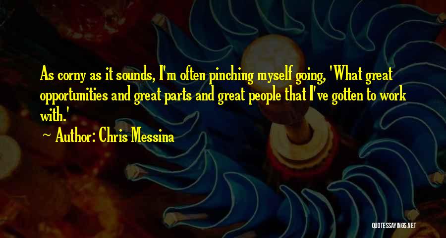 Chris Messina Quotes: As Corny As It Sounds, I'm Often Pinching Myself Going, 'what Great Opportunities And Great Parts And Great People That