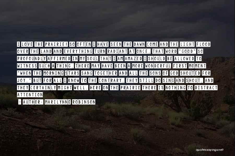 Marilynne Robinson Quotes: I Love The Prairie! So Often I Have Seen The Dawn Come And The Light Flood Over The Land And