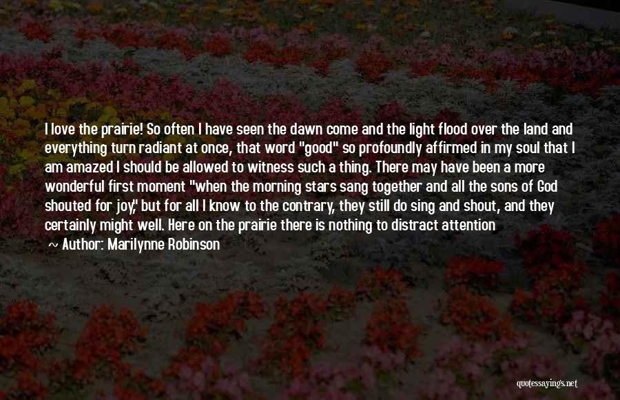 Marilynne Robinson Quotes: I Love The Prairie! So Often I Have Seen The Dawn Come And The Light Flood Over The Land And