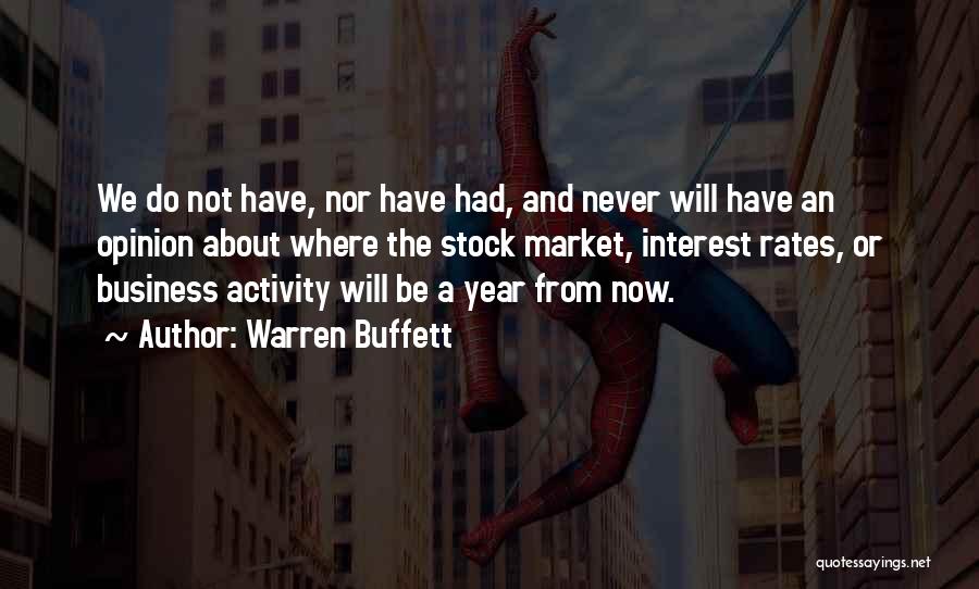 Warren Buffett Quotes: We Do Not Have, Nor Have Had, And Never Will Have An Opinion About Where The Stock Market, Interest Rates,
