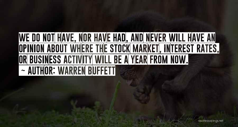 Warren Buffett Quotes: We Do Not Have, Nor Have Had, And Never Will Have An Opinion About Where The Stock Market, Interest Rates,