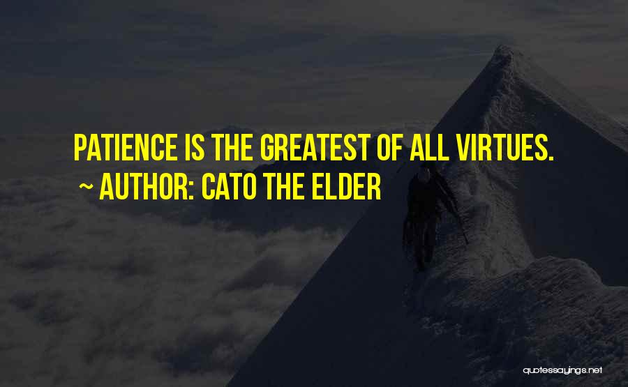 Cato The Elder Quotes: Patience Is The Greatest Of All Virtues.