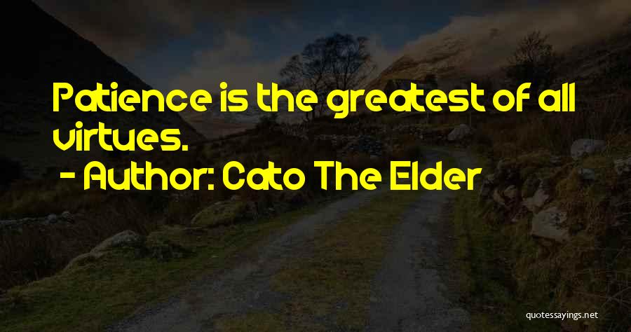 Cato The Elder Quotes: Patience Is The Greatest Of All Virtues.