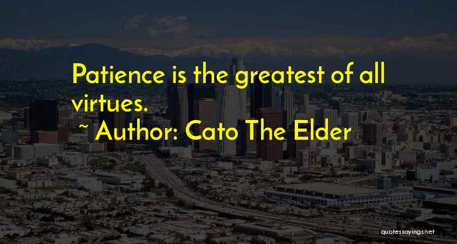 Cato The Elder Quotes: Patience Is The Greatest Of All Virtues.