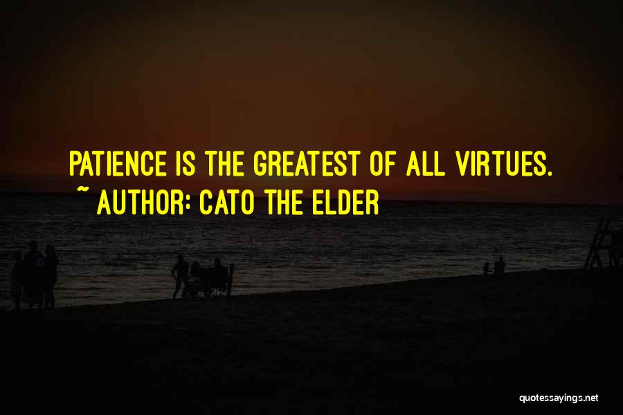 Cato The Elder Quotes: Patience Is The Greatest Of All Virtues.