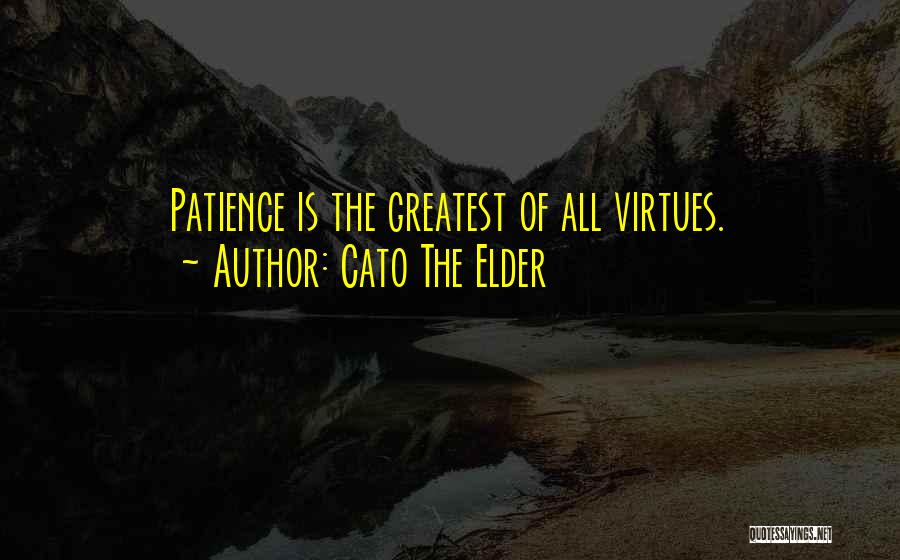 Cato The Elder Quotes: Patience Is The Greatest Of All Virtues.