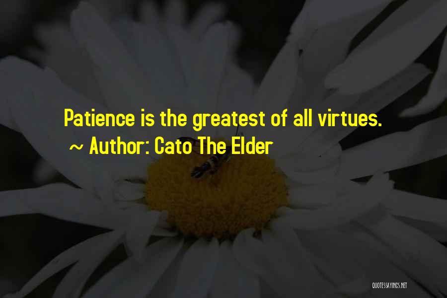Cato The Elder Quotes: Patience Is The Greatest Of All Virtues.