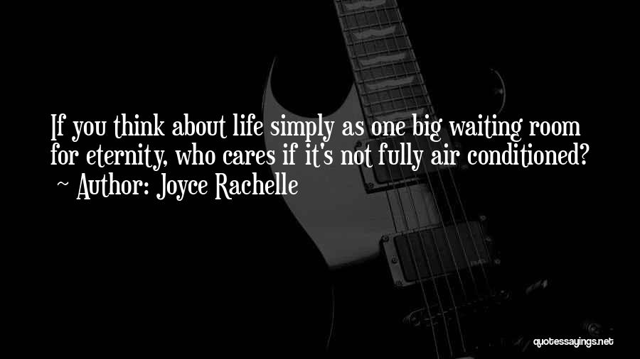 Joyce Rachelle Quotes: If You Think About Life Simply As One Big Waiting Room For Eternity, Who Cares If It's Not Fully Air