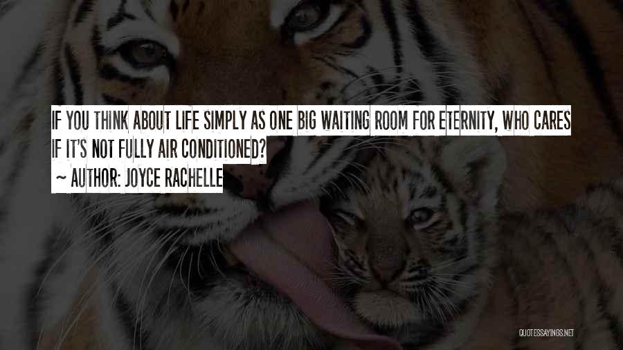 Joyce Rachelle Quotes: If You Think About Life Simply As One Big Waiting Room For Eternity, Who Cares If It's Not Fully Air