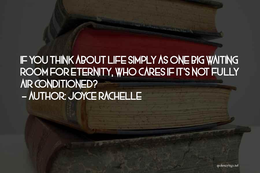 Joyce Rachelle Quotes: If You Think About Life Simply As One Big Waiting Room For Eternity, Who Cares If It's Not Fully Air