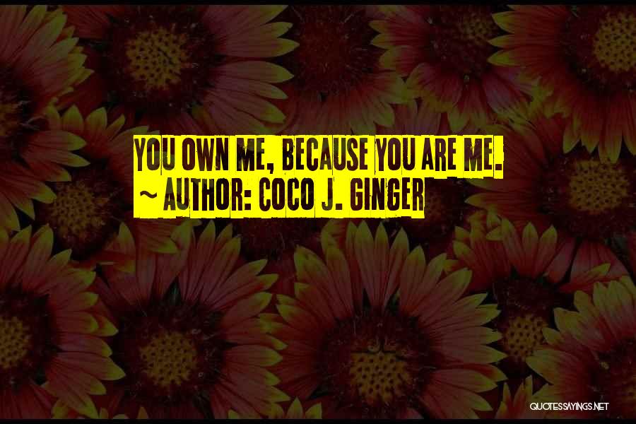 Coco J. Ginger Quotes: You Own Me, Because You Are Me.