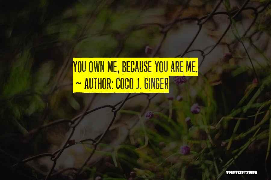 Coco J. Ginger Quotes: You Own Me, Because You Are Me.