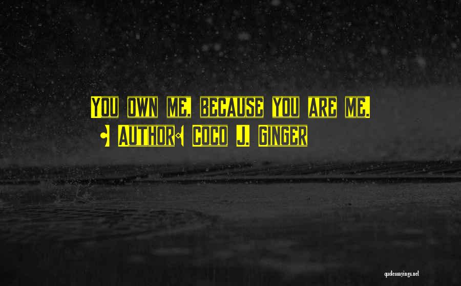 Coco J. Ginger Quotes: You Own Me, Because You Are Me.