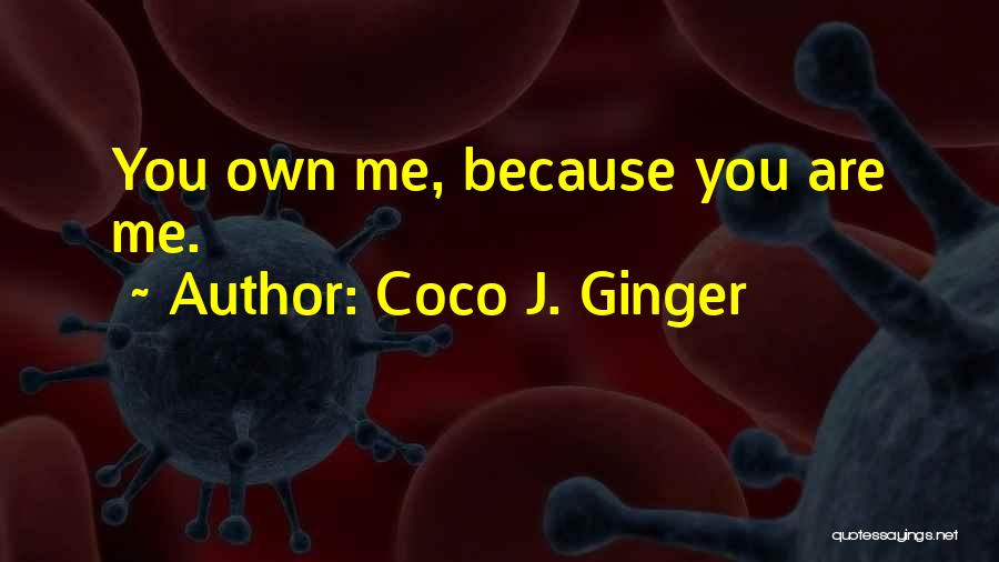 Coco J. Ginger Quotes: You Own Me, Because You Are Me.