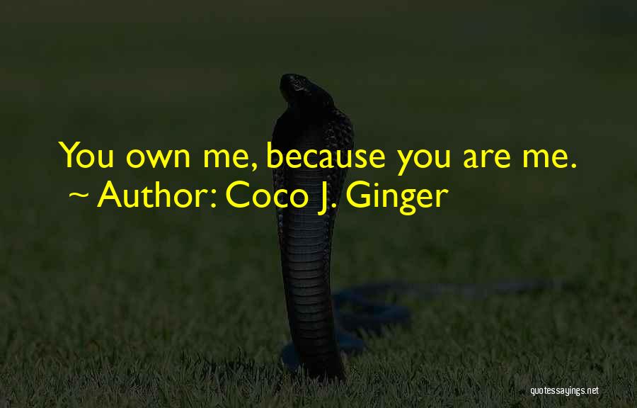 Coco J. Ginger Quotes: You Own Me, Because You Are Me.