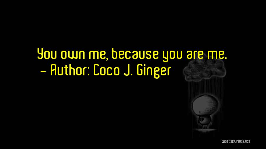 Coco J. Ginger Quotes: You Own Me, Because You Are Me.